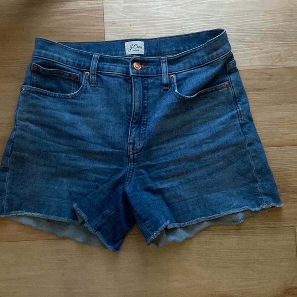 J Crew high waisted jean shorts